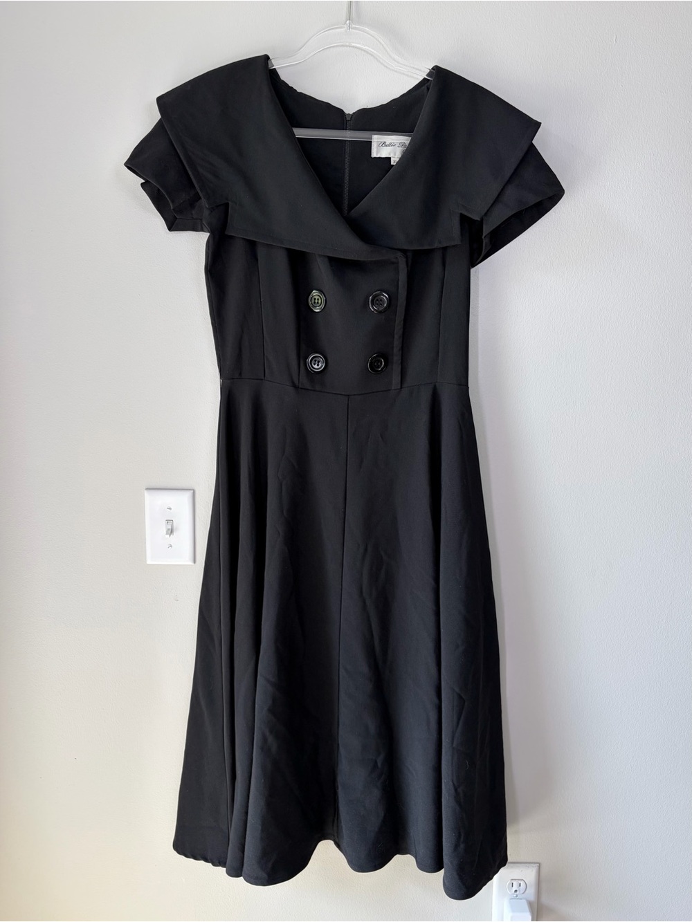 Bettie Page by Tatyana Black Retro Style Secretary Sailor Midi Dress